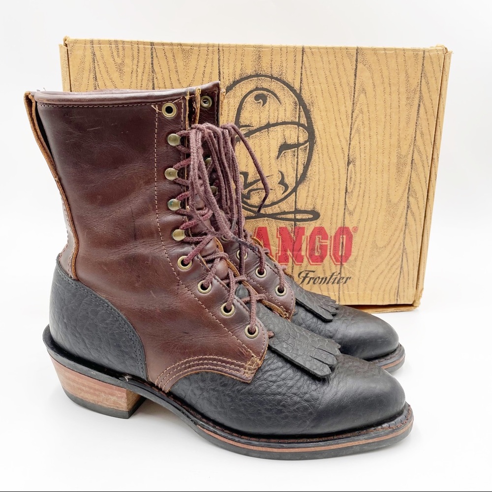 Durango Lace Up Packer Kiltie Boots Two Tone
